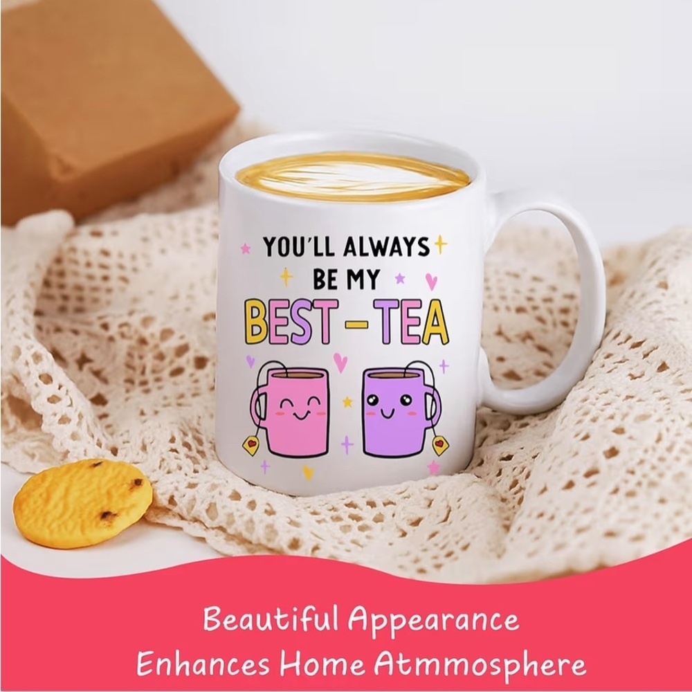 New-Friendship Gift Besties BFF Gifts - 11oz White Ceramic Coffee & Tea  Cup